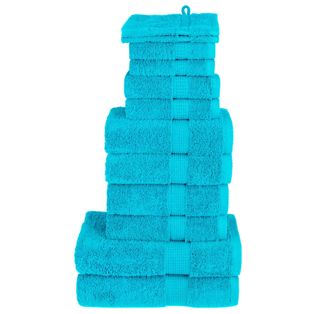 vidaXL 12 Piece Premium Towel Set SOLUND Turquoise 600 gsm - Luxuriously Soft, Highly Absorbent & OEKO-TEX Certified - BEYRUN