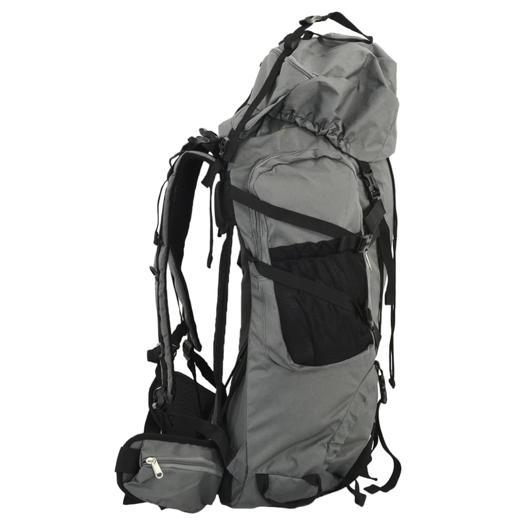 vidaXL Hiking Backpack Grey 100 L Oxford Fabric - BEYRUN