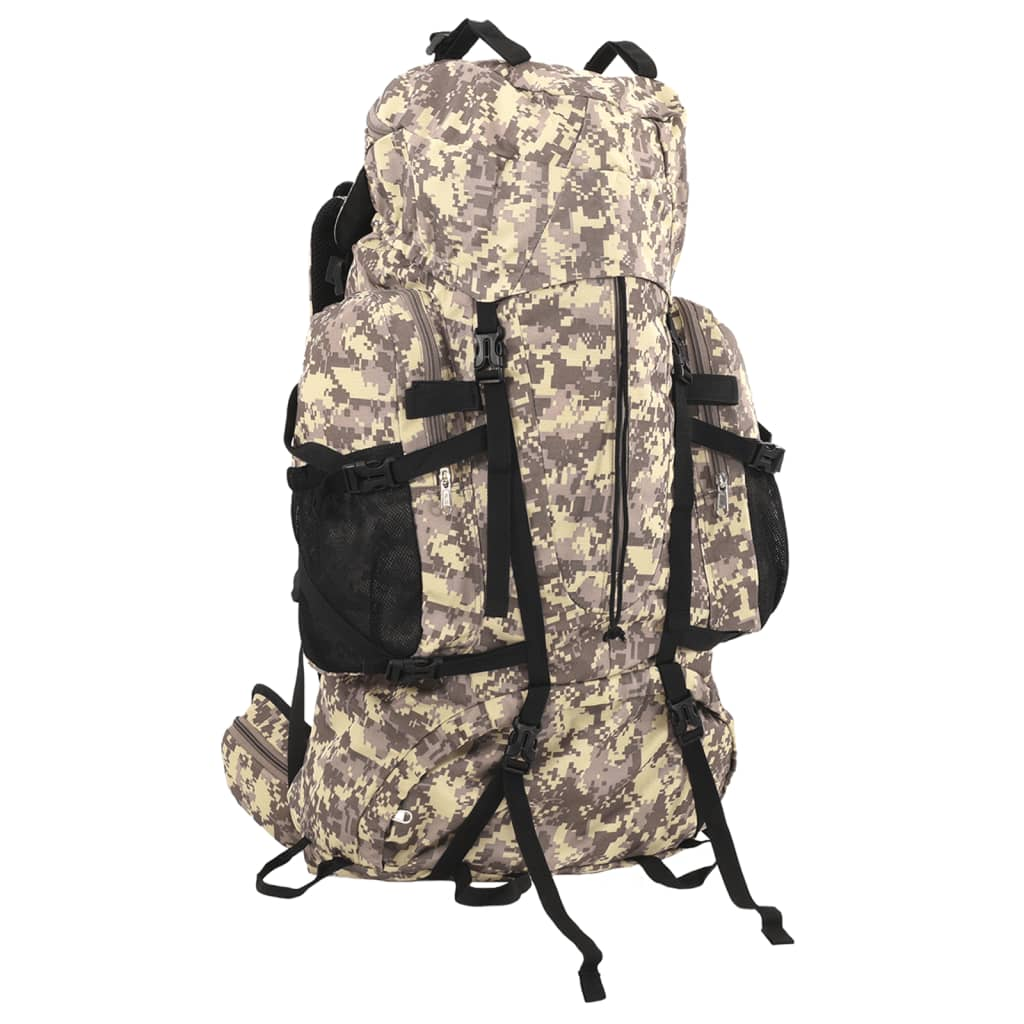 vidaXL Hiking Backpack Camel Brown Camouflage 100 L Oxford Fabric - BEYRUN