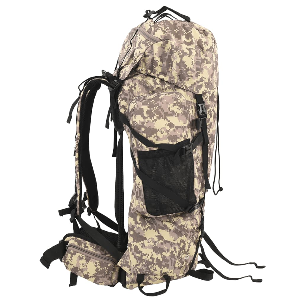 vidaXL Hiking Backpack Camel Brown Camouflage 100 L Oxford Fabric - BEYRUN