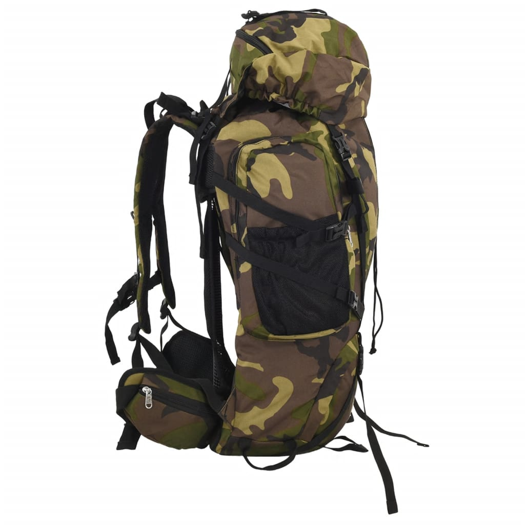 vidaXL Hiking Backpack Green Camouflage 60 L Oxford Fabric - BEYRUN