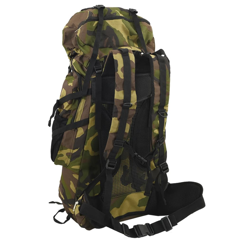 vidaXL Hiking Backpack Green Camouflage 60 L Oxford Fabric - BEYRUN