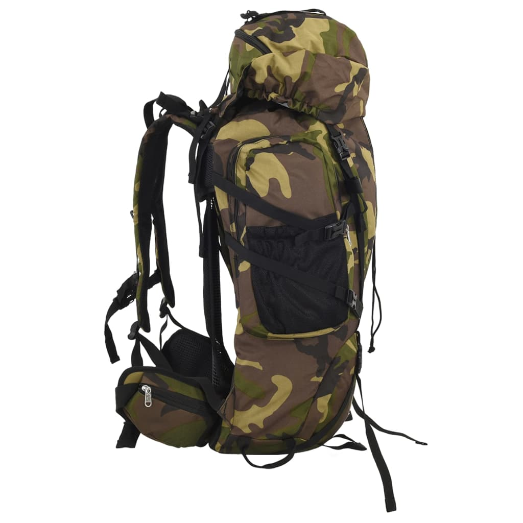 vidaXL Hiking Backpack Green Camouflage 80 L Oxford Fabric - BEYRUN