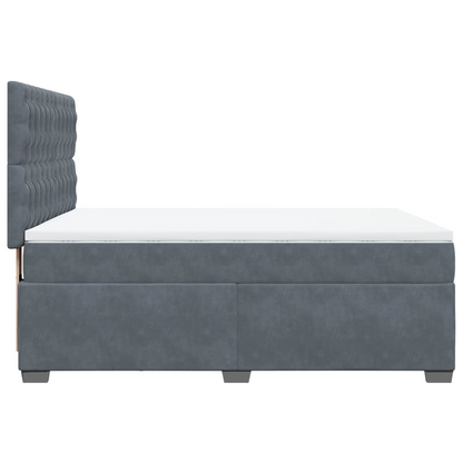 vidaXL Box Spring Bed with Mattress Dark Grey Velvet 140x190 cm - Premium Comfort & Style - BEYRUN