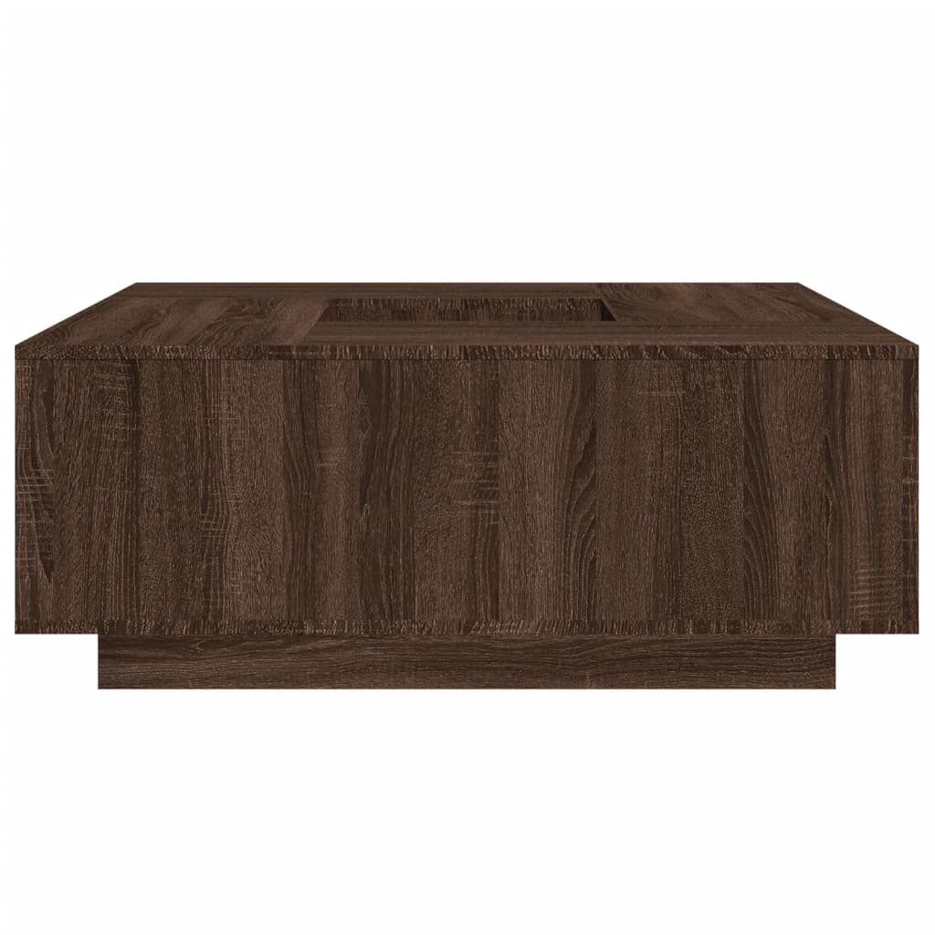 vidaXL Brown Oak Coffee Table - 100x100x40 cm | Durable & Modern Engineered Wood Furniture - BEYRUN