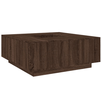 vidaXL Brown Oak Coffee Table - 100x100x40 cm | Durable & Modern Engineered Wood Furniture - BEYRUN