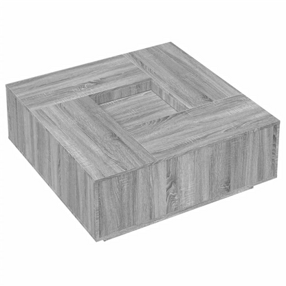 vidaXL Grey Sonoma Coffee Table - Modern, Versatile Living Room Furniture - 100x100x40 cm, Durable Engineered Wood - BEYRUN