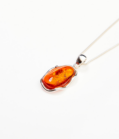 Amber Ripple Pendant Necklace