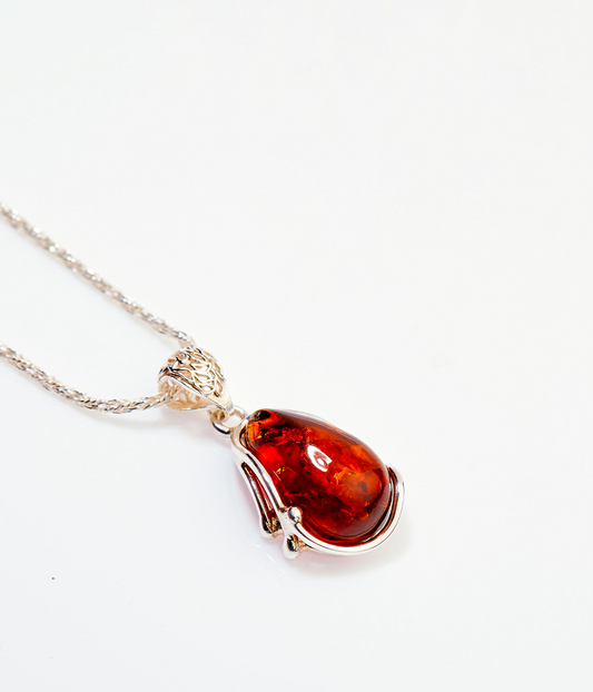 Amber Horizon Pendant Necklace