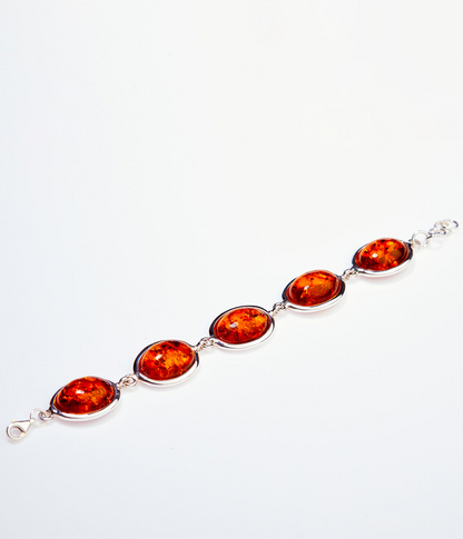 Amber Serenity Bracelet - Elegant Baltic Amber & Sterling Silver Jewelry - Horizon Collection - BEYRUN