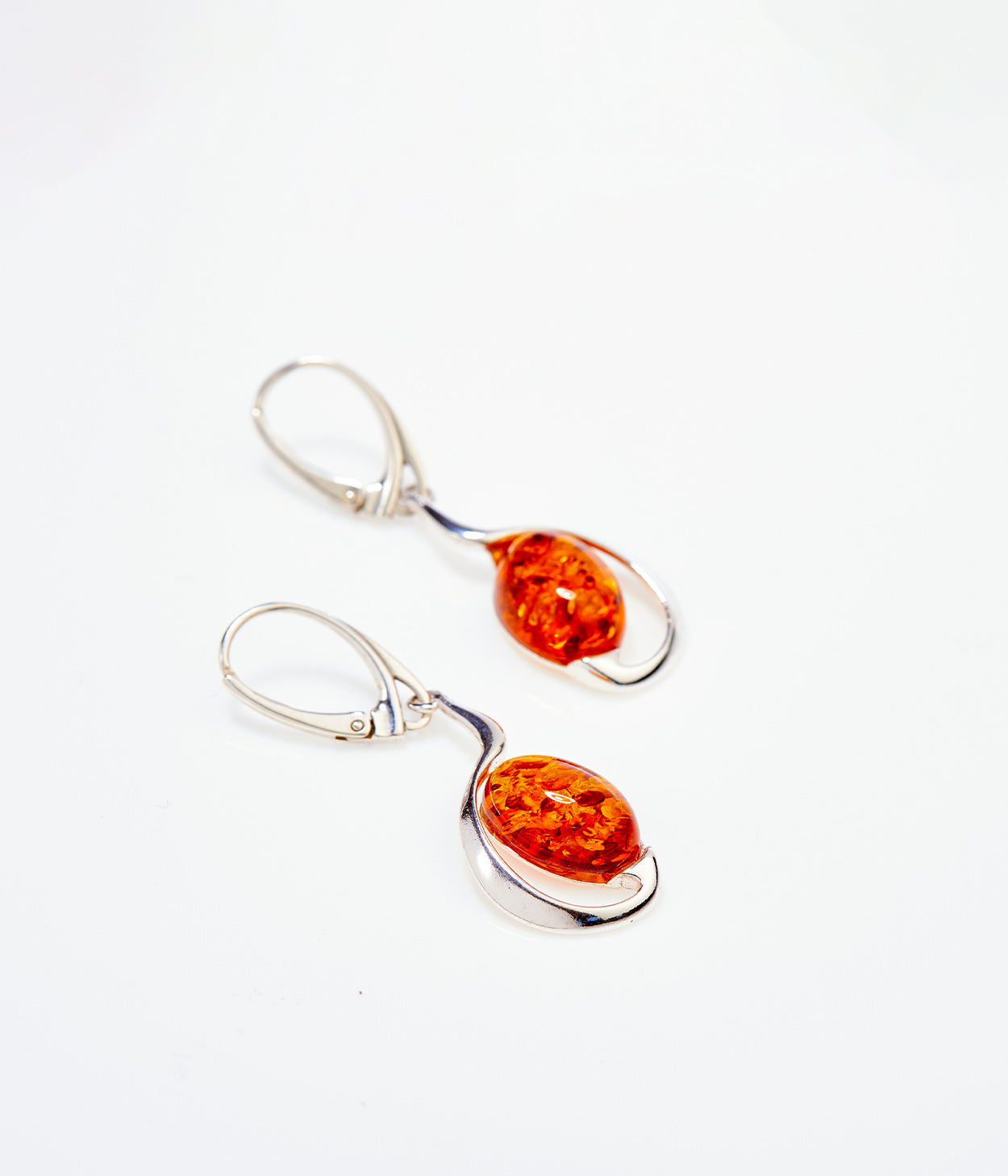 Amber Sunrise Earrings - Genuine Baltic Amber & Sterling Silver | Elegant Horizon Collection