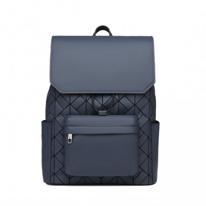 ET2417 - Kono Water-Resistant Urban Geometric Backpack With Laptop Compartment - Blue - BEYRUN