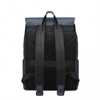 ET2417 - Kono Water-Resistant Urban Geometric Backpack With Laptop Compartment - Blue - BEYRUN