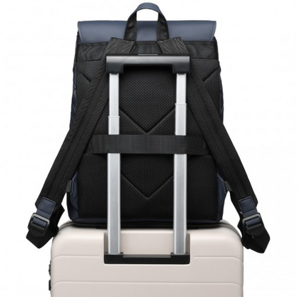 ET2417 - Kono Water-Resistant Urban Geometric Backpack With Laptop Compartment - Blue - BEYRUN