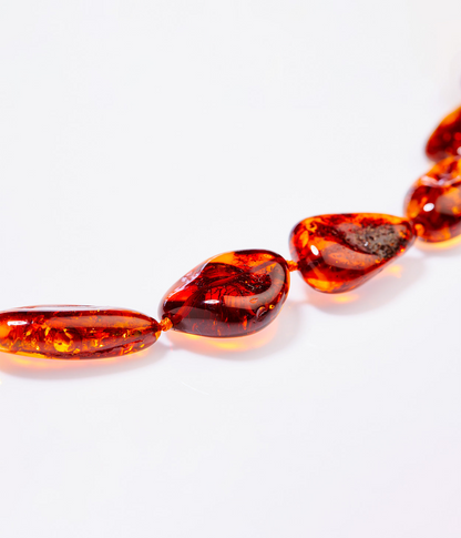 RAW Cognac Amber Chunky Beaded necklace