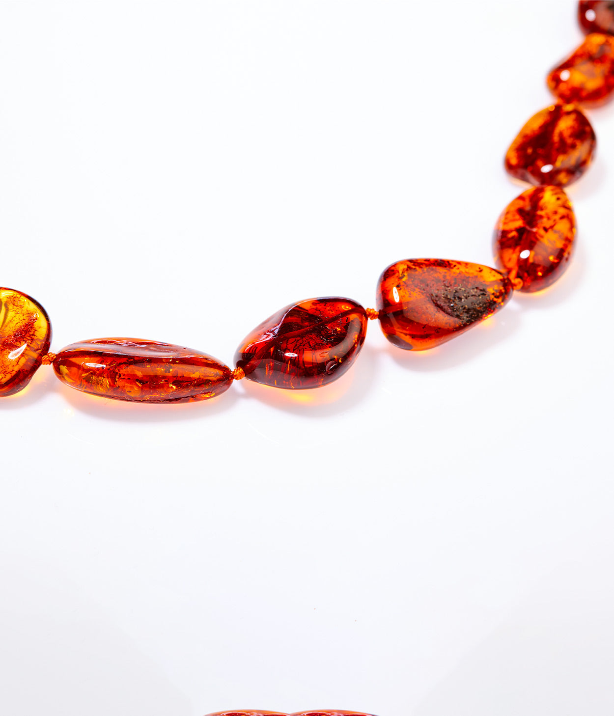 RAW Cognac Amber Chunky Beaded necklace