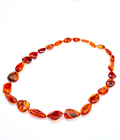 RAW Cognac Amber Chunky Beaded necklace