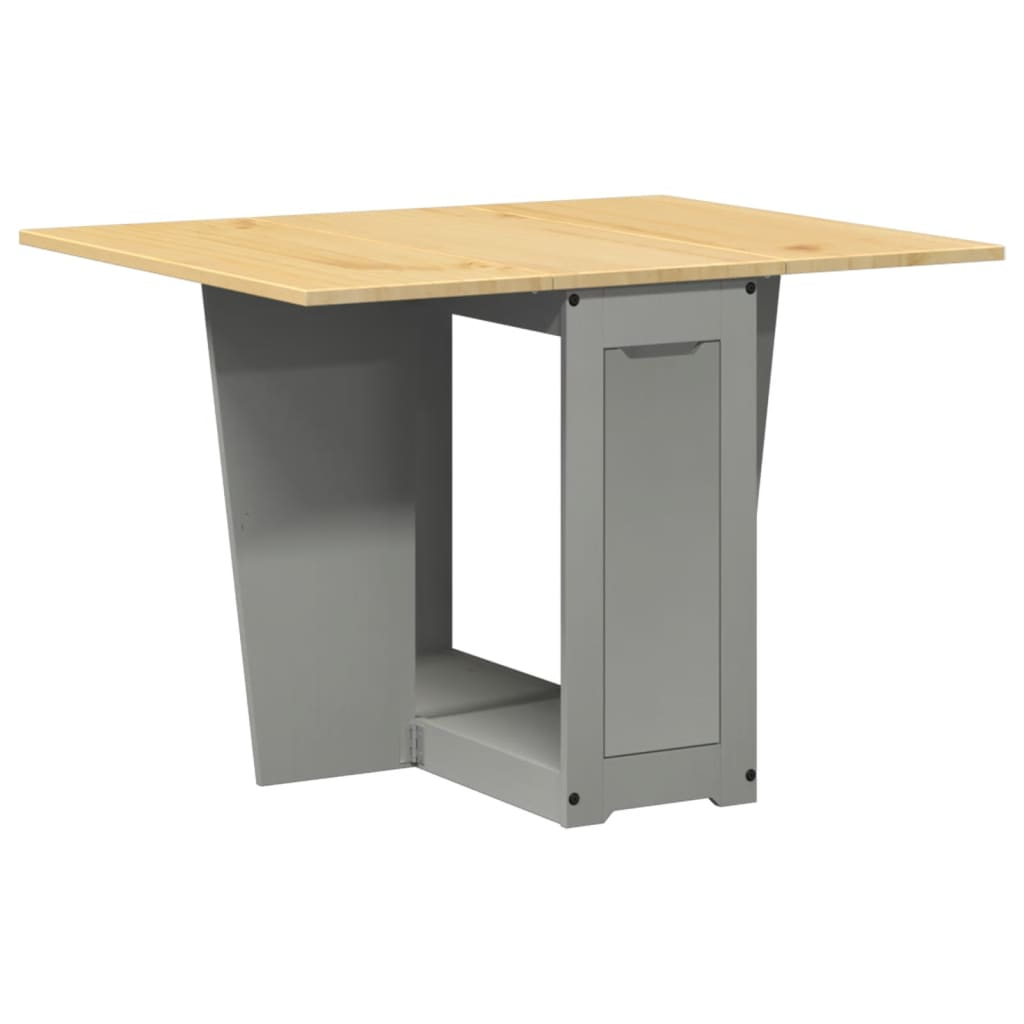 vidaXL Foldable Butterfly Dining Table - Corona Grey Solid Pine Wood - Extendable Space-Saving Design - BEYRUN