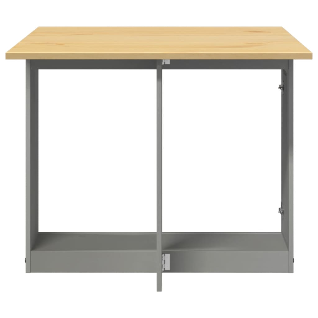 vidaXL Foldable Butterfly Dining Table - Corona Grey Solid Pine Wood - Extendable Space-Saving Design - BEYRUN