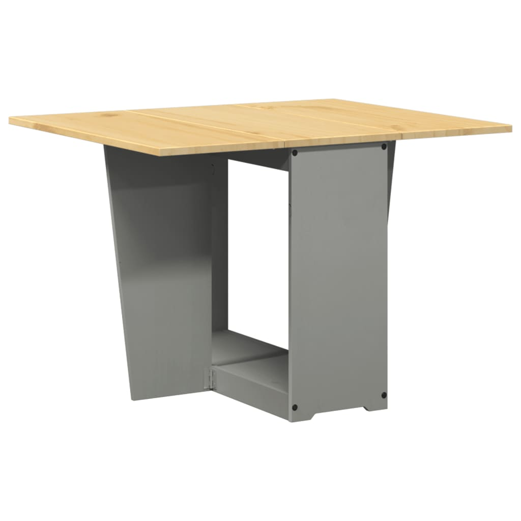 vidaXL Foldable Butterfly Dining Table - Corona Grey Solid Pine Wood - Extendable Space-Saving Design - BEYRUN