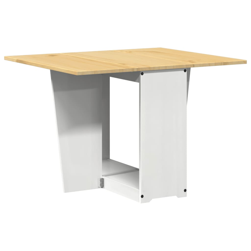 vidaXL Foldable Butterfly Dining Table - Solid Pine Wood, Corona White, Space-Saving, Extendable - BEYRUN