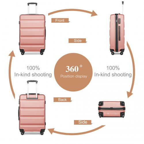 Kono 28'' Check-In Luggage - Sleek Nude ABS Hardshell Suitcase with TSA Lock - BEYRUN