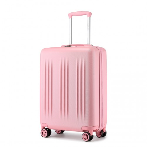 Kono 20 Inch Pink Carry-On Suitcase - Durable ABS+PC, Spinner Wheels, TSA Lock - BEYRUN