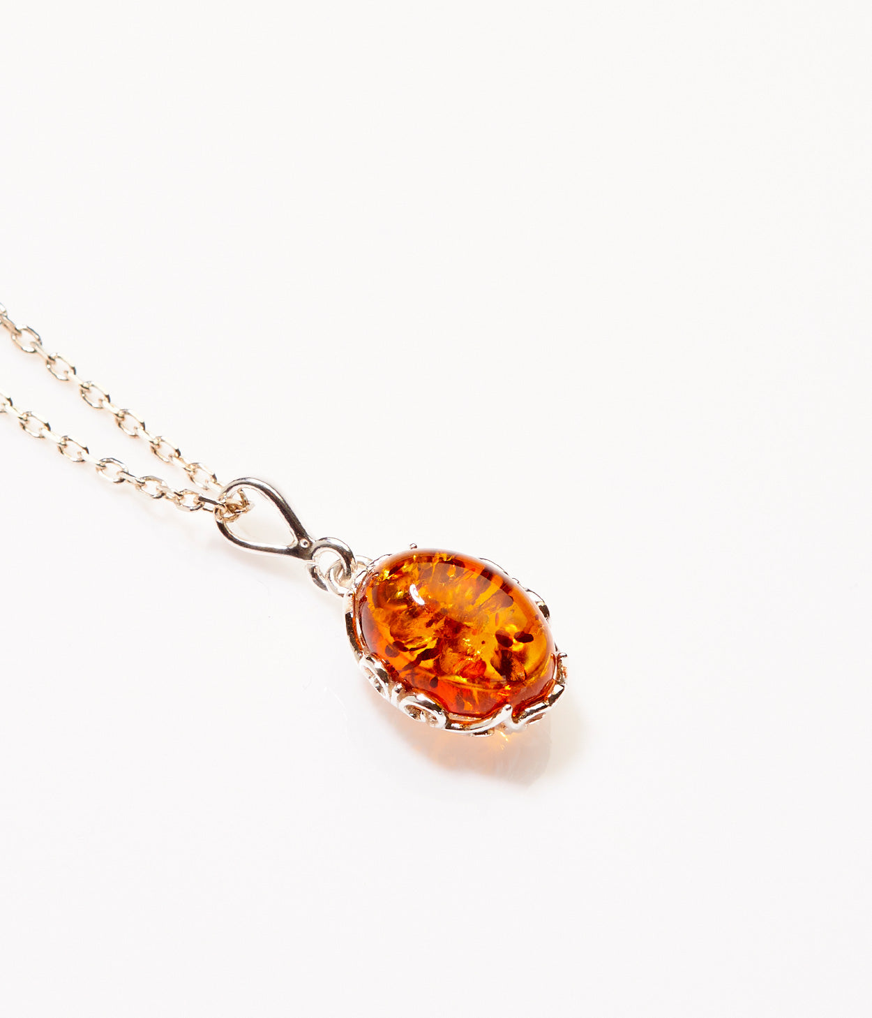 Demi Amber Drop Pendant - Elegant Baltic Amber Necklace - BEYRUN