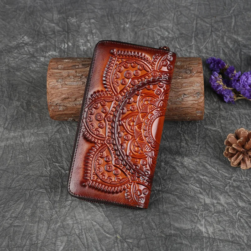 Vintage Leather Wallet - Classic, Genuine Cow Leather Design for Timeless Elegance - BEYRUN