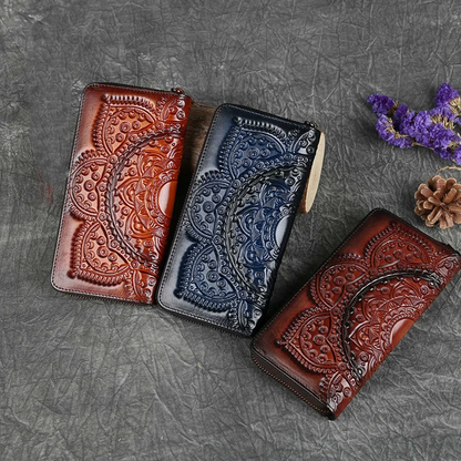 Vintage Leather Wallet - Classic, Genuine Cow Leather Design for Timeless Elegance - BEYRUN