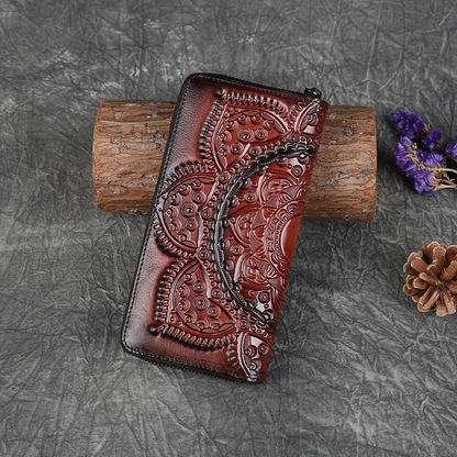 Vintage Leather Wallet - Classic, Genuine Cow Leather Design for Timeless Elegance - BEYRUN