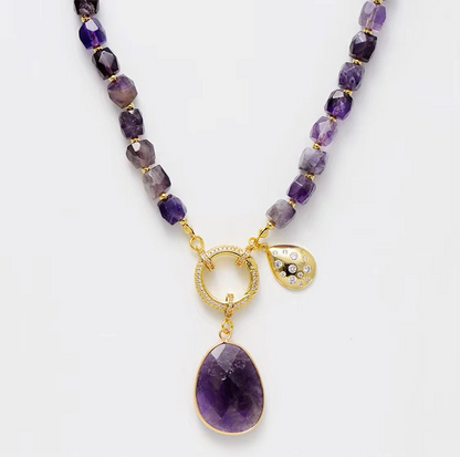 Elegant Amethyst Crystal Pendant Necklaces - Bohemian Style Jewelry