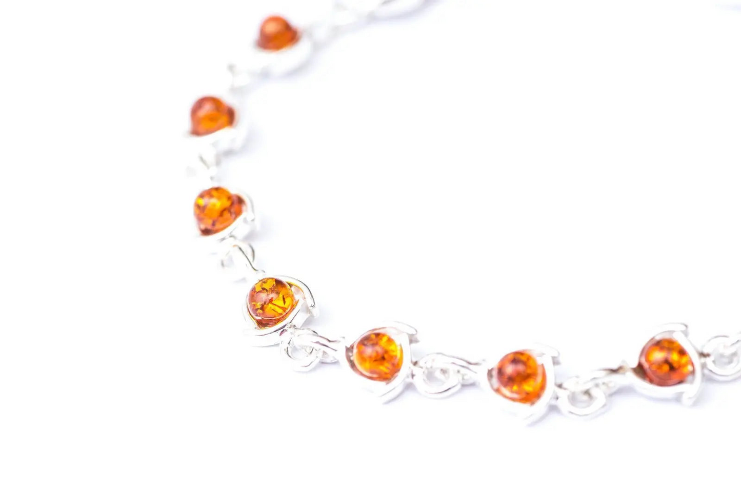 Fine Multicolour Amber Link Bracelet