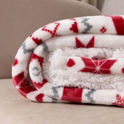 Luxurious Christmas Sherpa Fleece Throw Blanket - Cozy, Reversible & Festive Design - Perfect for Holiday Decor & Gifting