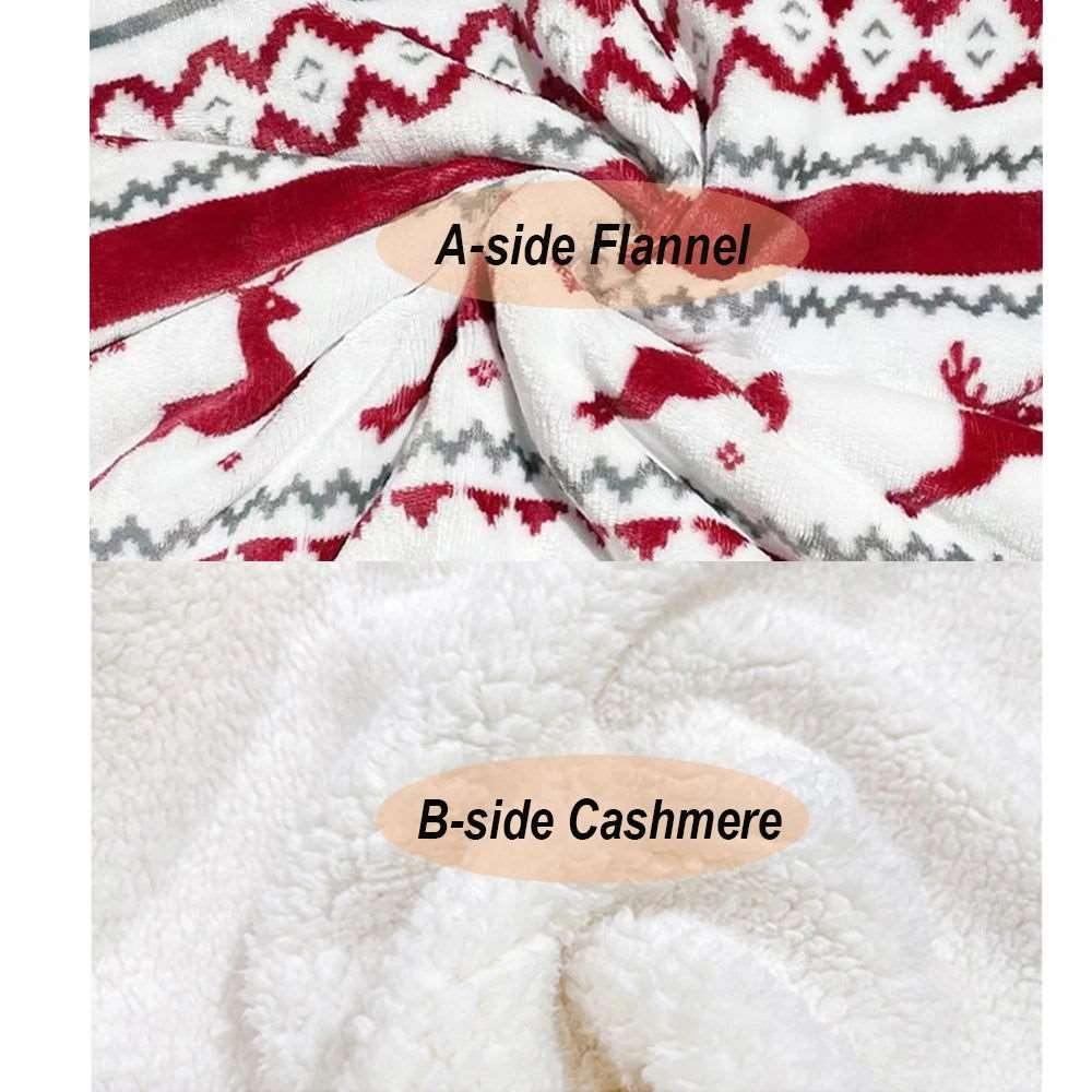 Luxurious Christmas Sherpa Fleece Throw Blanket - Cozy, Reversible & Festive Design - Perfect for Holiday Decor & Gifting