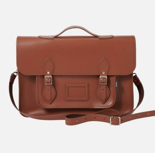 Leather Satchel Backpack - Chestnut Brown - BEYRUN