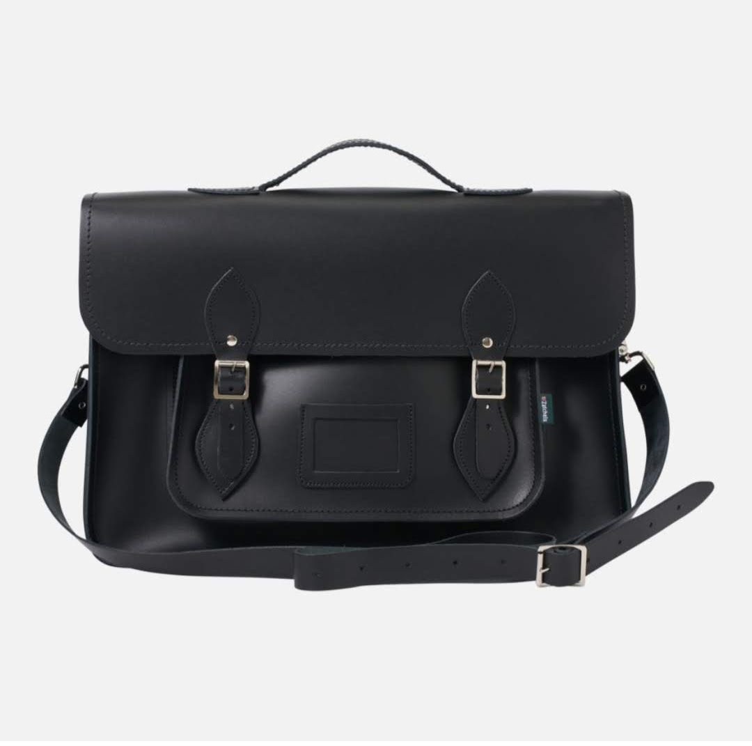 Leather Satchel Backpack - Black - BEYRUN