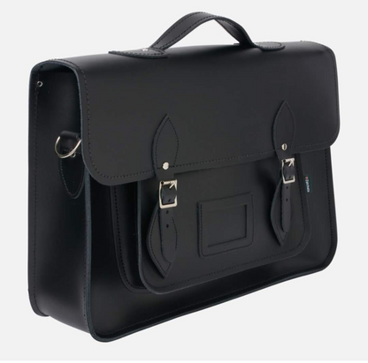 Leather Satchel Backpack - Black - BEYRUN