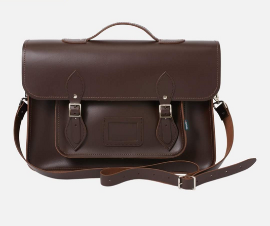 Handmade Satchel Backpack - Dark Brown - BEYRUN